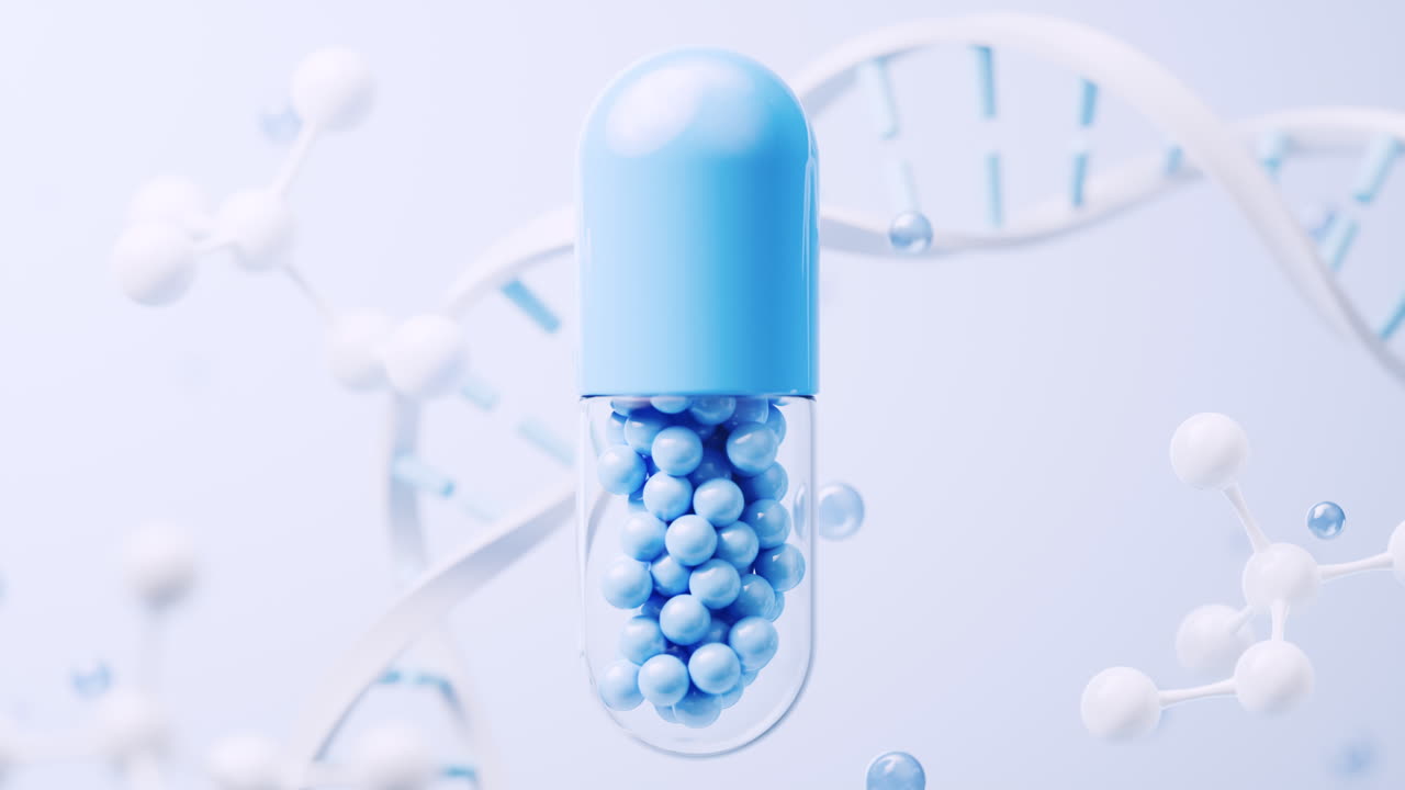 의료  및 생물학적 개념 배경, 3d 렌더링