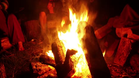 midnight bonfire or campfire 4k