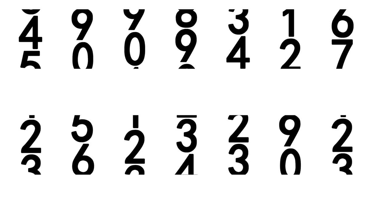 Black numerals animated