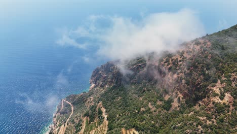 aerial view of turkey's cappadocia with rugged coast and clear sea