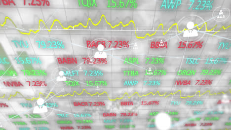 animation of financial data processing over moving cogs