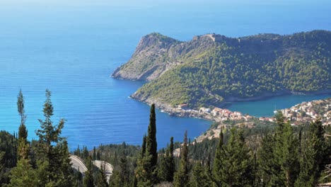 beautiful island of asos in kefalonia greece - wide shot