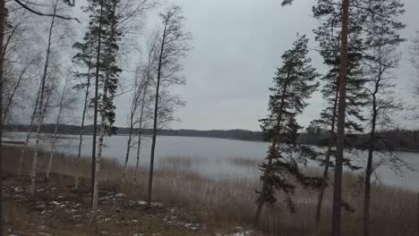 A-lake-in-the-south-of-Finland,-near-Joutsa,-during-winter