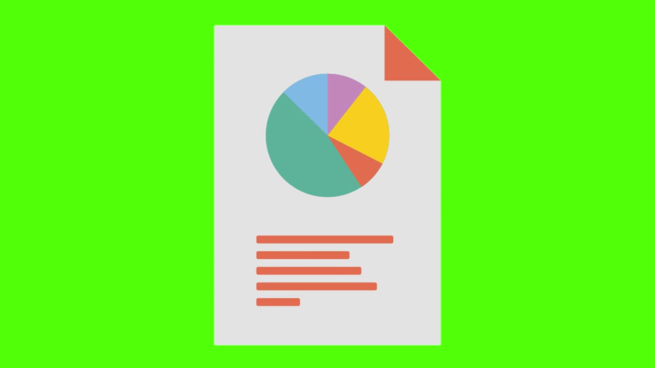 informe de gráfico en un fondo de pantalla verde