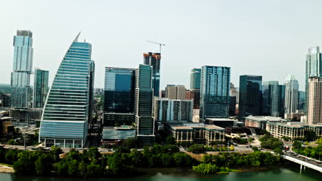 drone view of downtown austin, texas