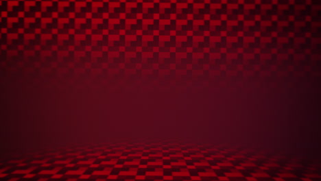 Modernes-Geometrisches-Muster-Mit-Würfeln-Auf-Rotem-Farbverlauf