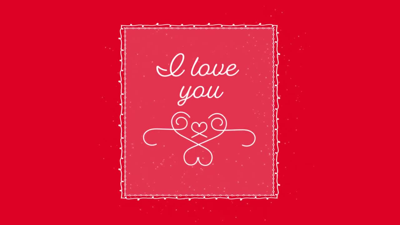빨간 바탕에 있는 "i love you"의 애니메이션