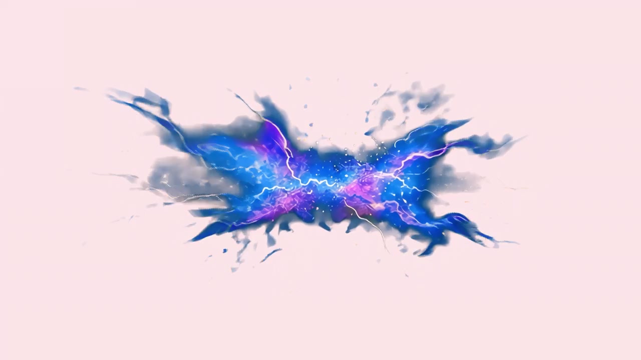 Abstract Animated Lightning Energy Burst on Light Background