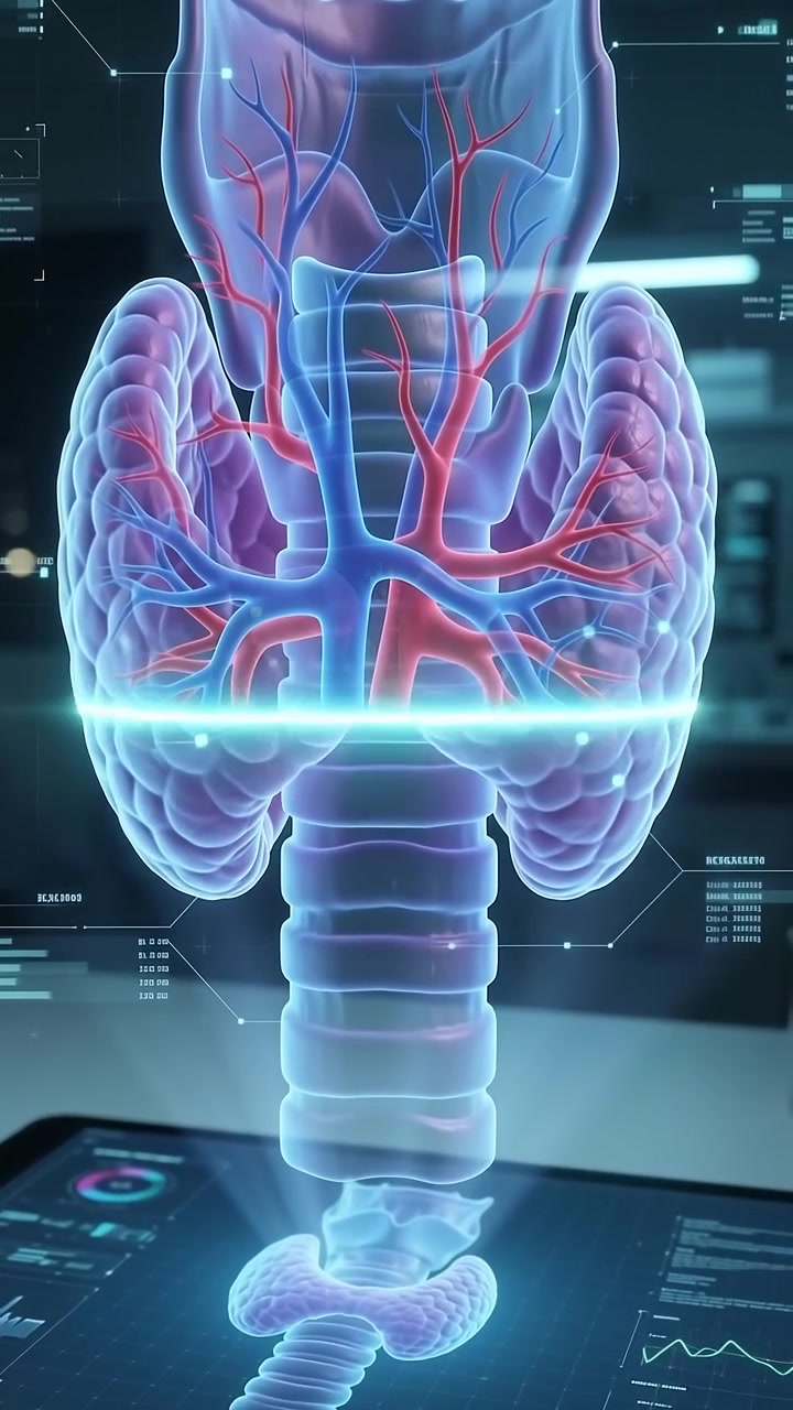 3D Holographic Visualization of Human Thyroid Gland in Medical Laboratory