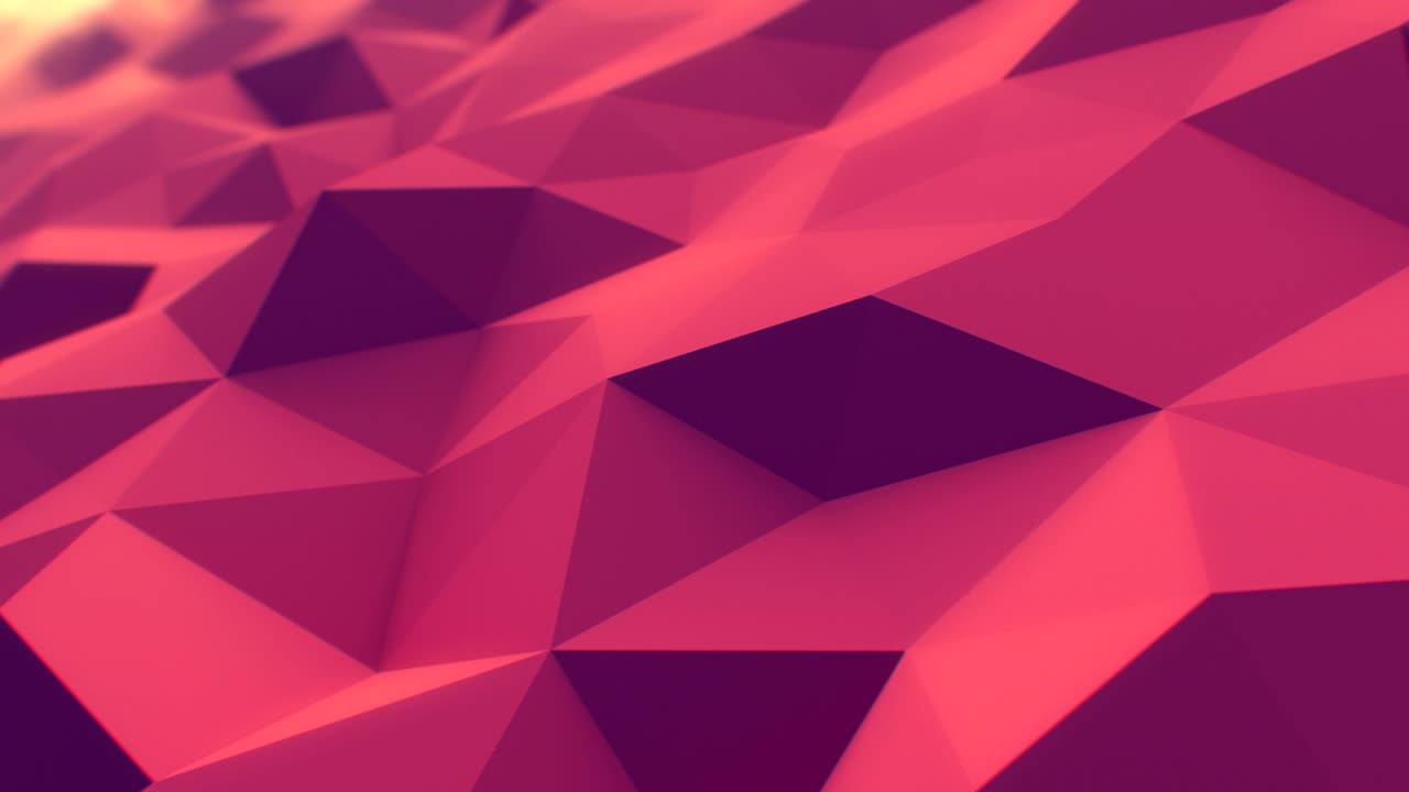 superficie poligonal roja ondulando lentamente en animación 3d en bucle. concepto de fondo sin costuras en 4k, uhd.