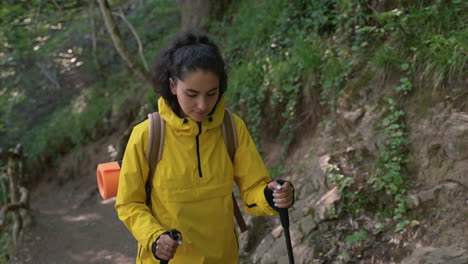 woman hiking in the woods