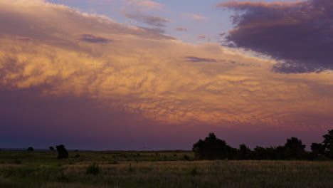 Mammatus Under Distant Storm Clouds Spectacular Sun Set Colors