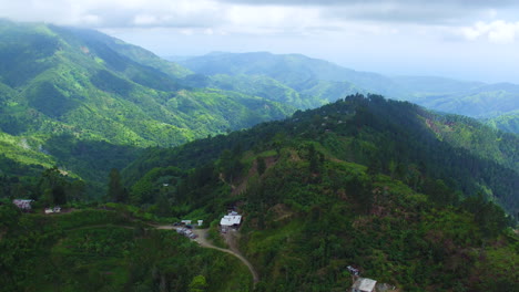 An-aerial-view-of-the-Blue-Mountains-in-Jamaica,-looking-towards-Portland-Parish-and-Saint-Thomas-parish