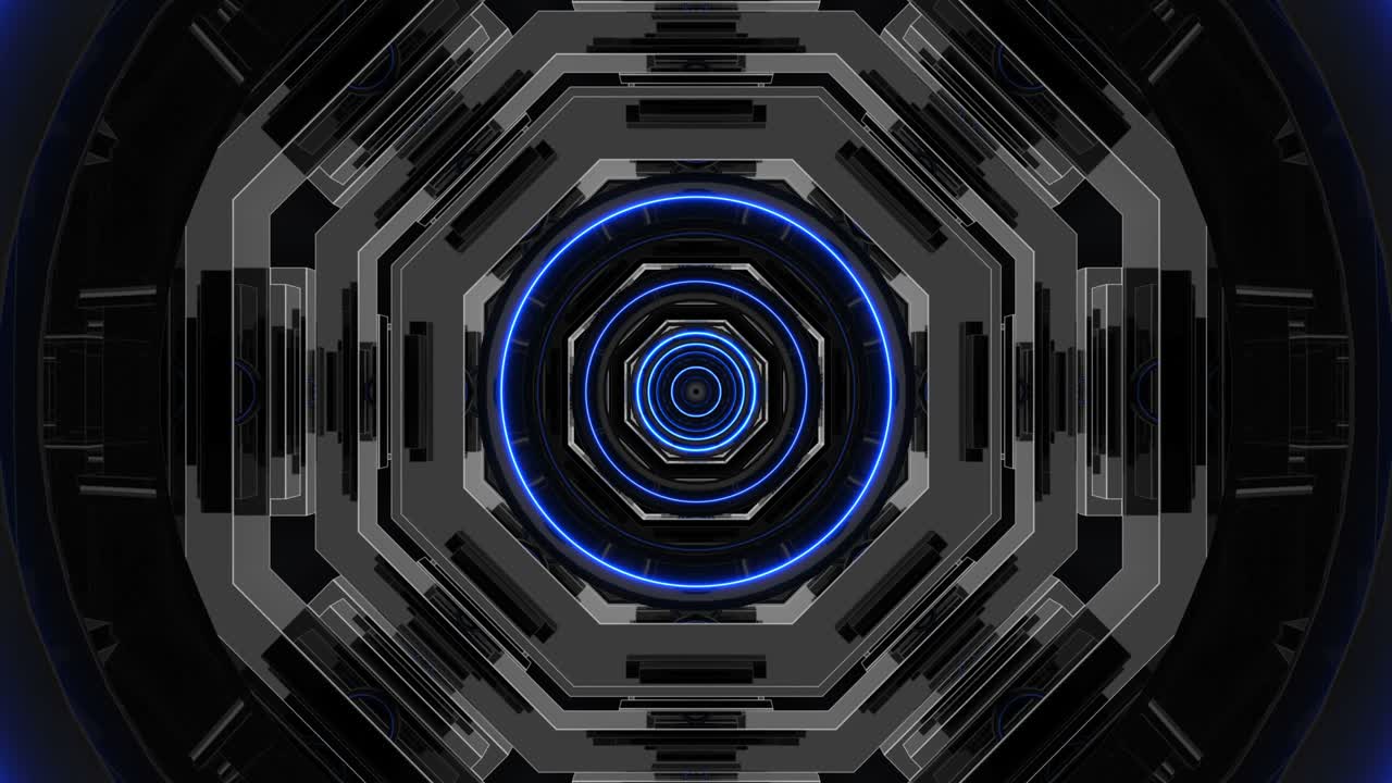 Blue abstract loop night club background corridor