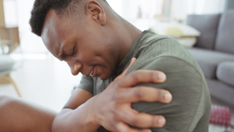 Shoulder-pain,-fitness-and-black-man