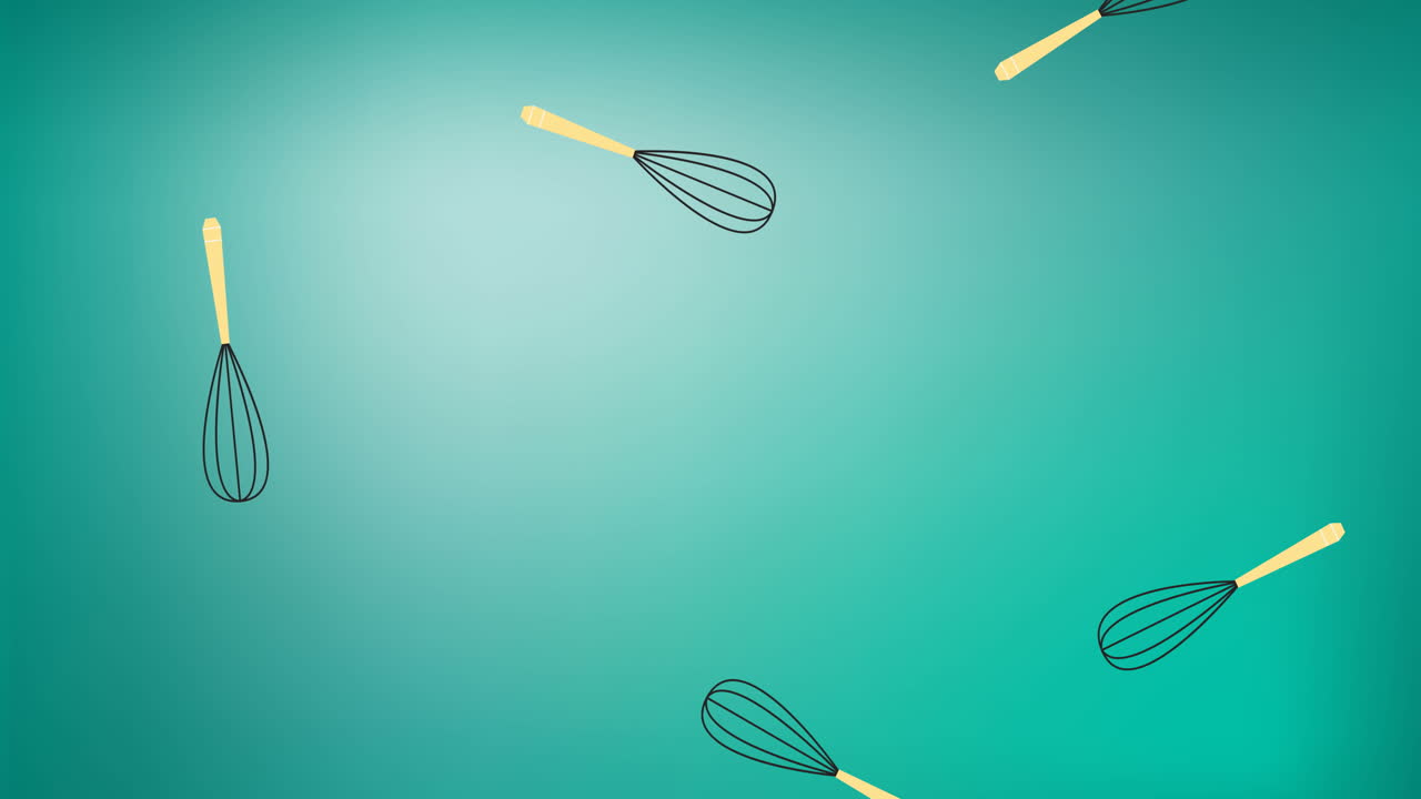 Composition of beater icons on green background