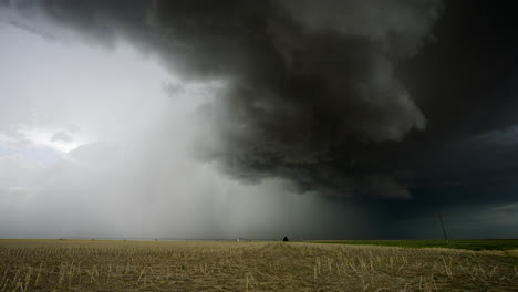 powerful storm over farmland
