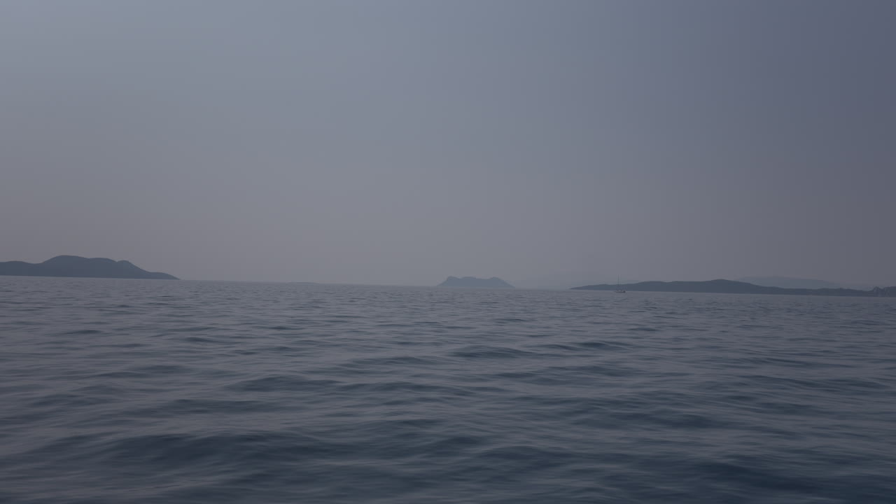 view from a yacht at sea in lefkada, greece