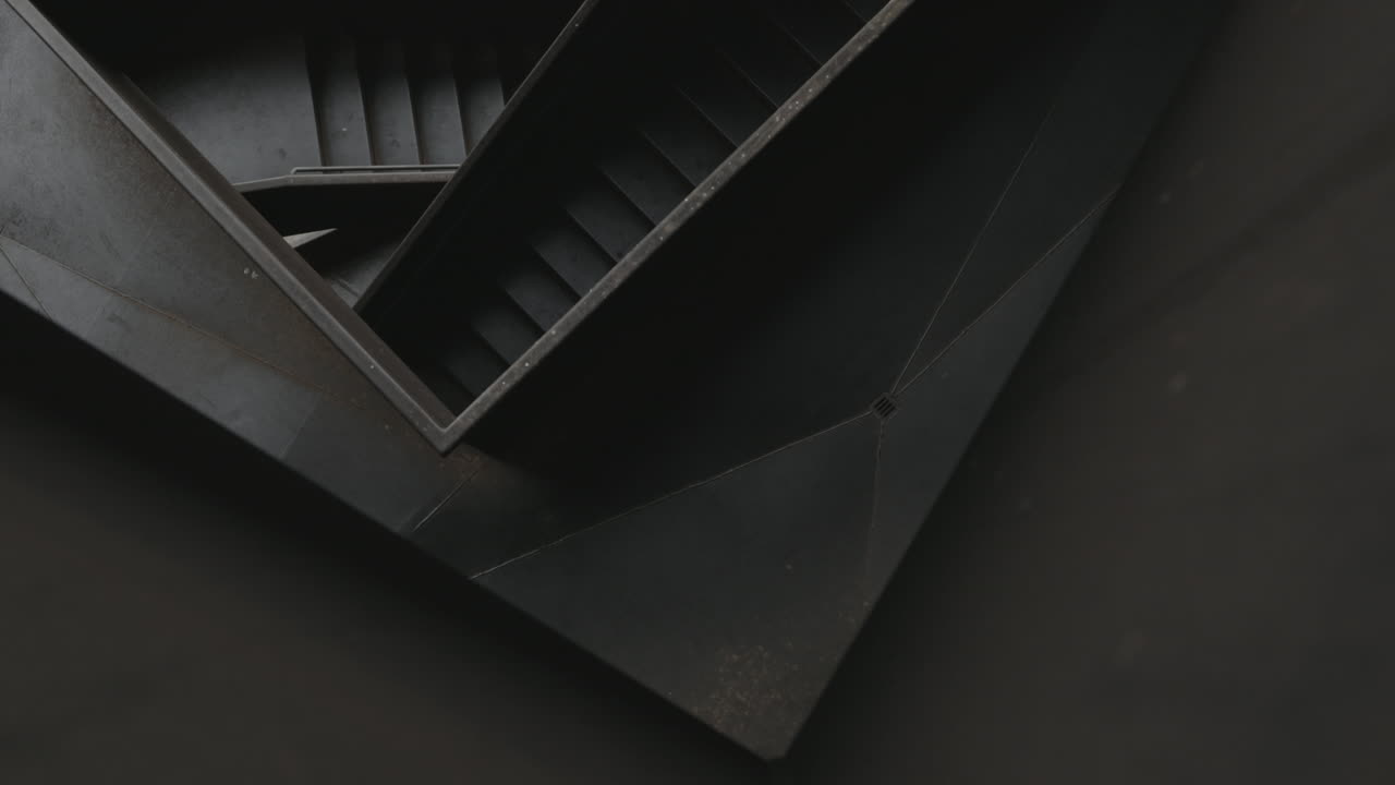 Abstract, geometric steel stairway