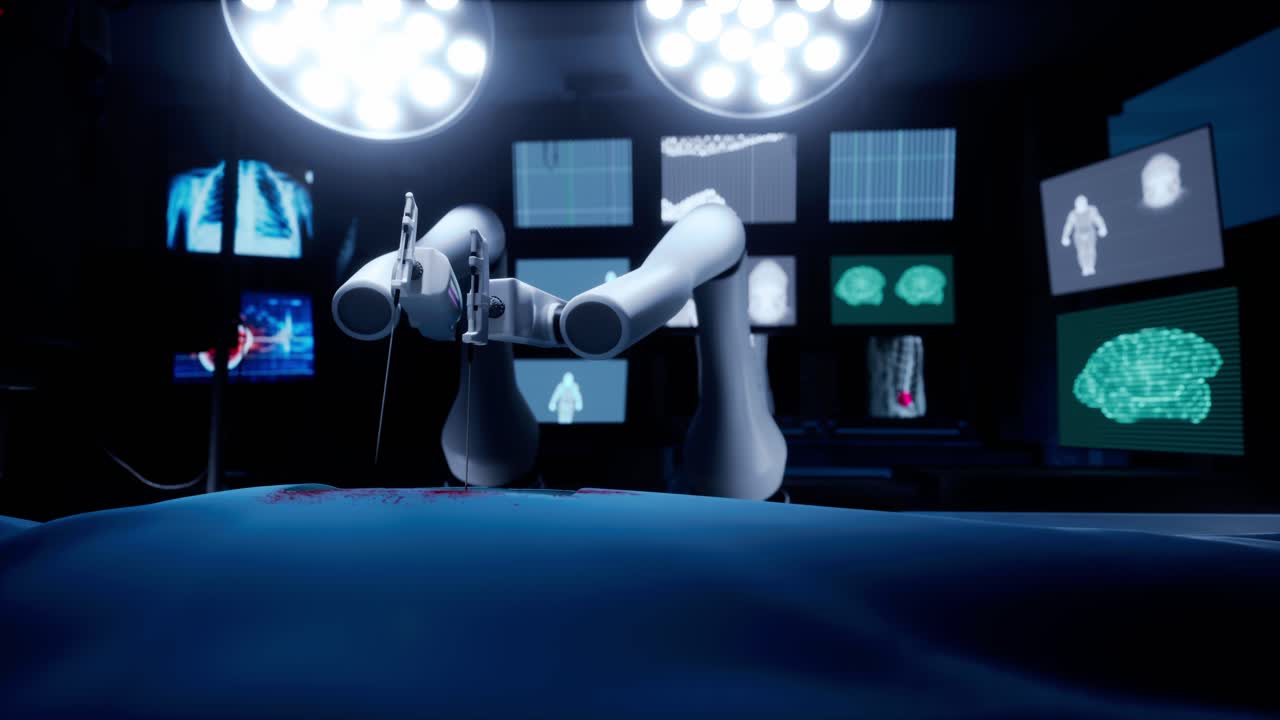 cirugía robótica en una sala de operaciones