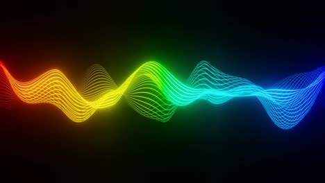 abstract technology colorful bright neon glowing wave audio visualizer background 3d rendering