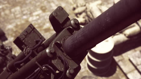 military equipment displayed during training exercises at a remote location