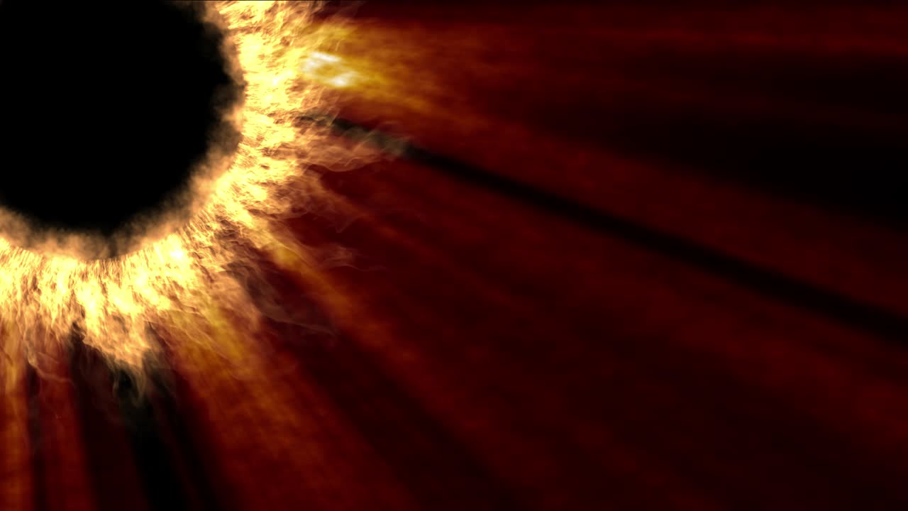 luz del sol fuego abstracto corona llama movimiento 4k
