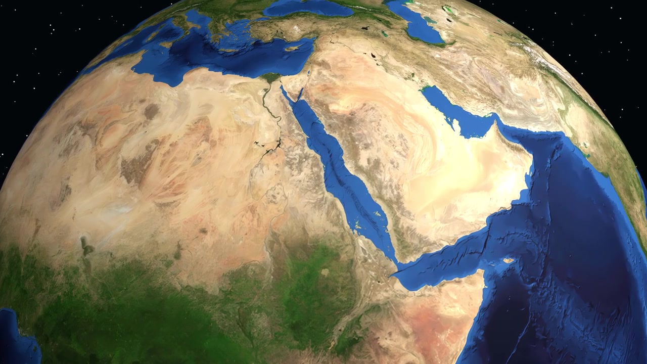 3D Earth Rotating and Zooming to Port Sudan, Sudan with City Information