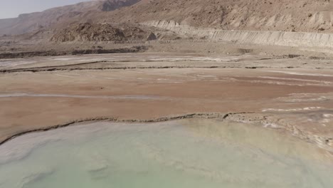 aerial view of pools in the dead sea