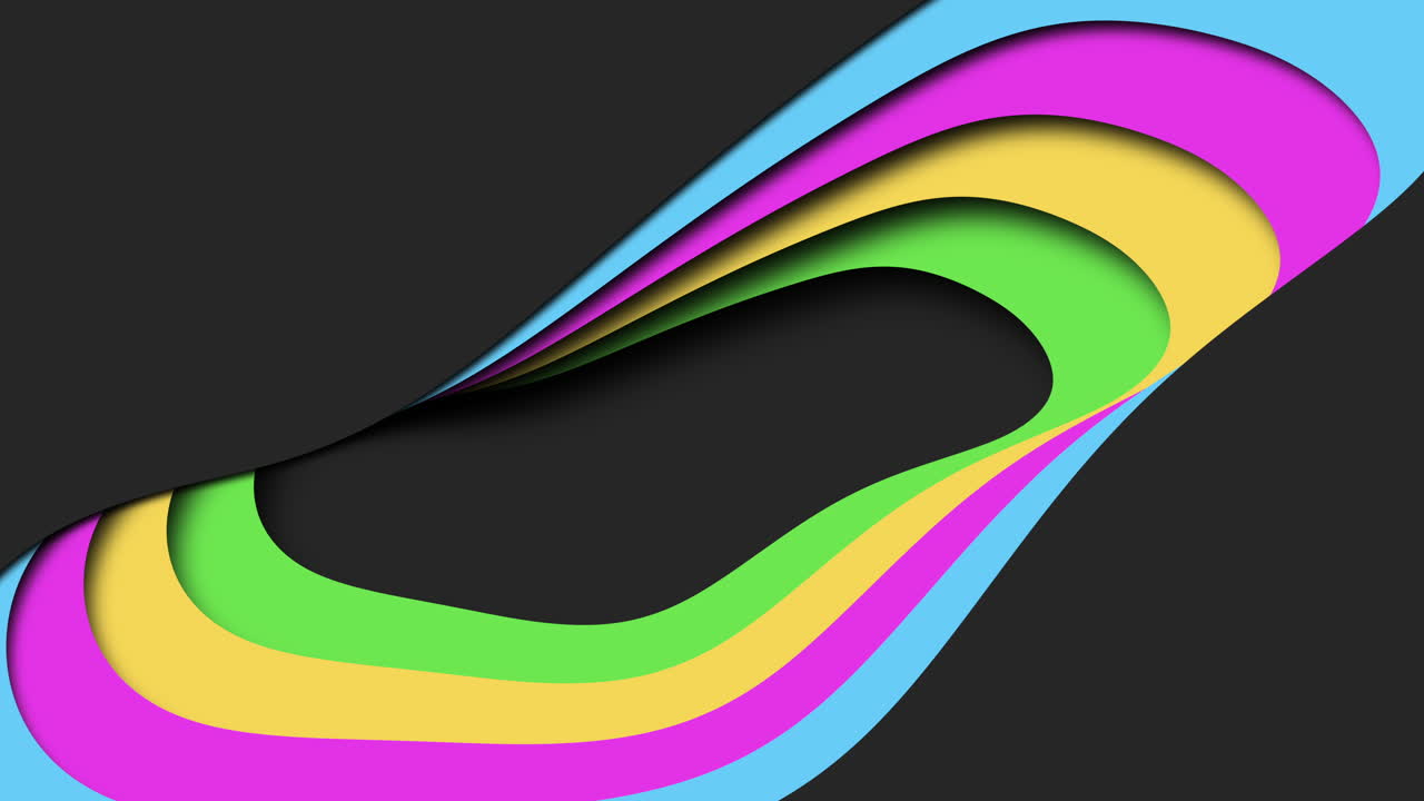 Abstract and vibrant colorful wavy line on black background