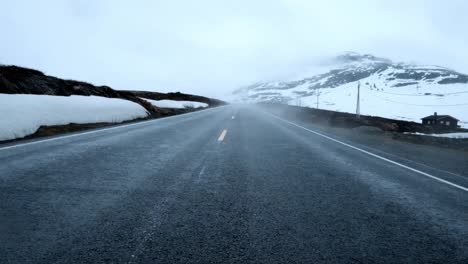 Fog-on-the-road,-Norway.