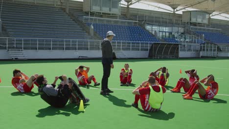 hockey players preparing before a game
