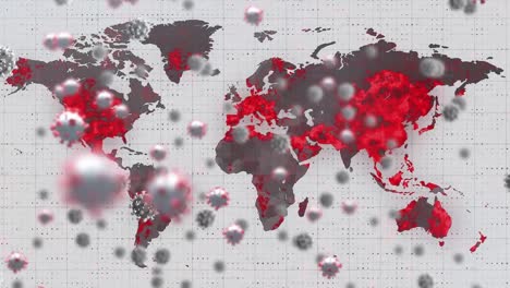 animation of virus cells over world map