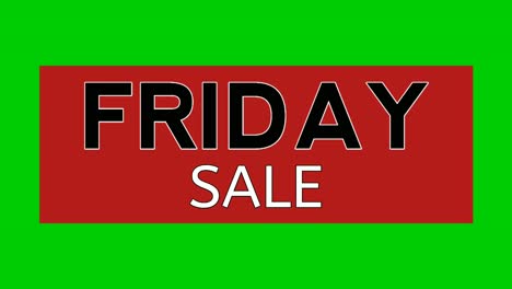 black friday sale animation text motion graphics with red box background on green screen background