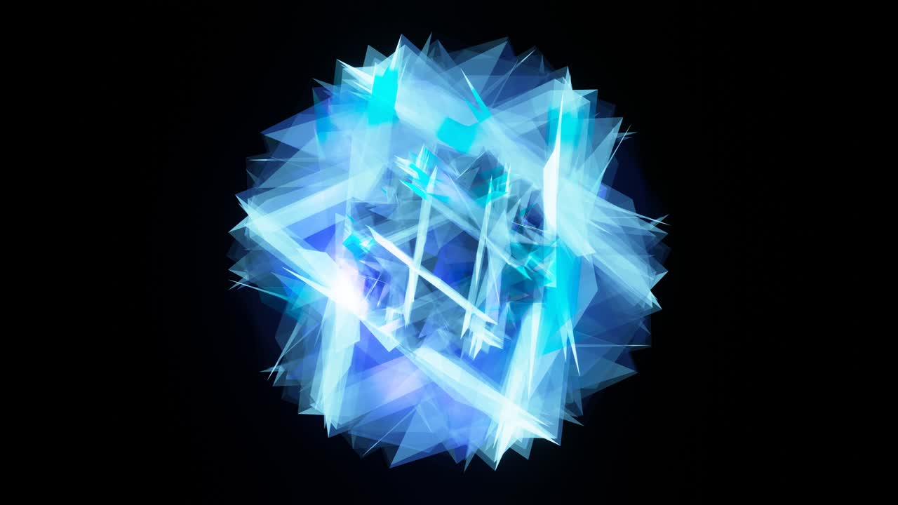 우주에서 떠다니는 추상적인 크리스탈 형상 01