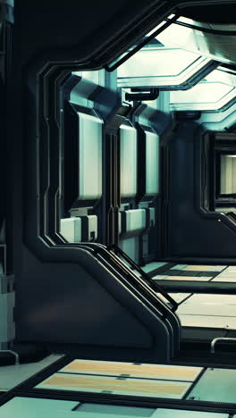 interior del corredor de la nave espacial futurista