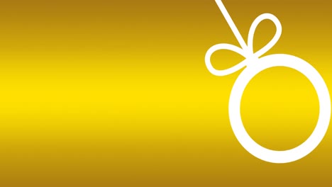 animación de joyas blancas de navidad sobre fondo amarillo