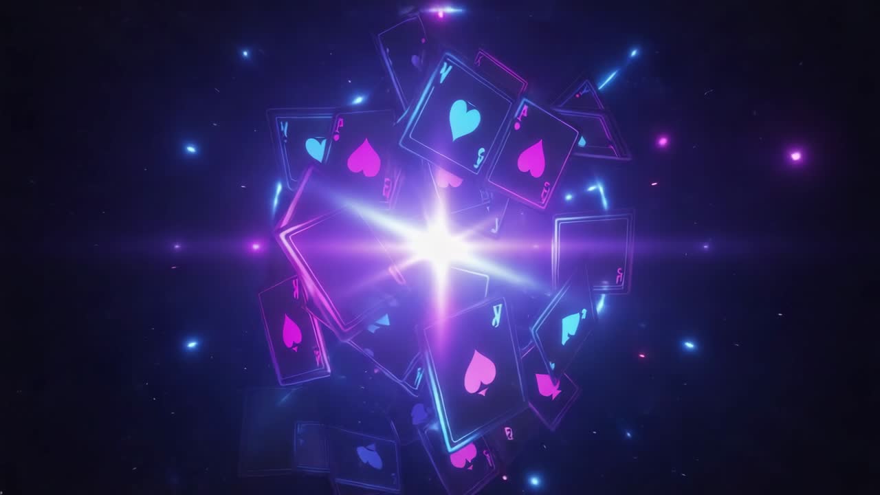 Glowing Neon Playing Cards