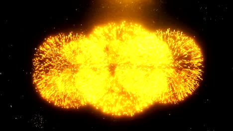 Cyber Monday Text on Firework Display Explosion Particles.