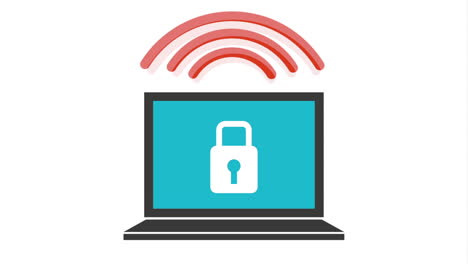 portátil con icono del sistema de seguridad