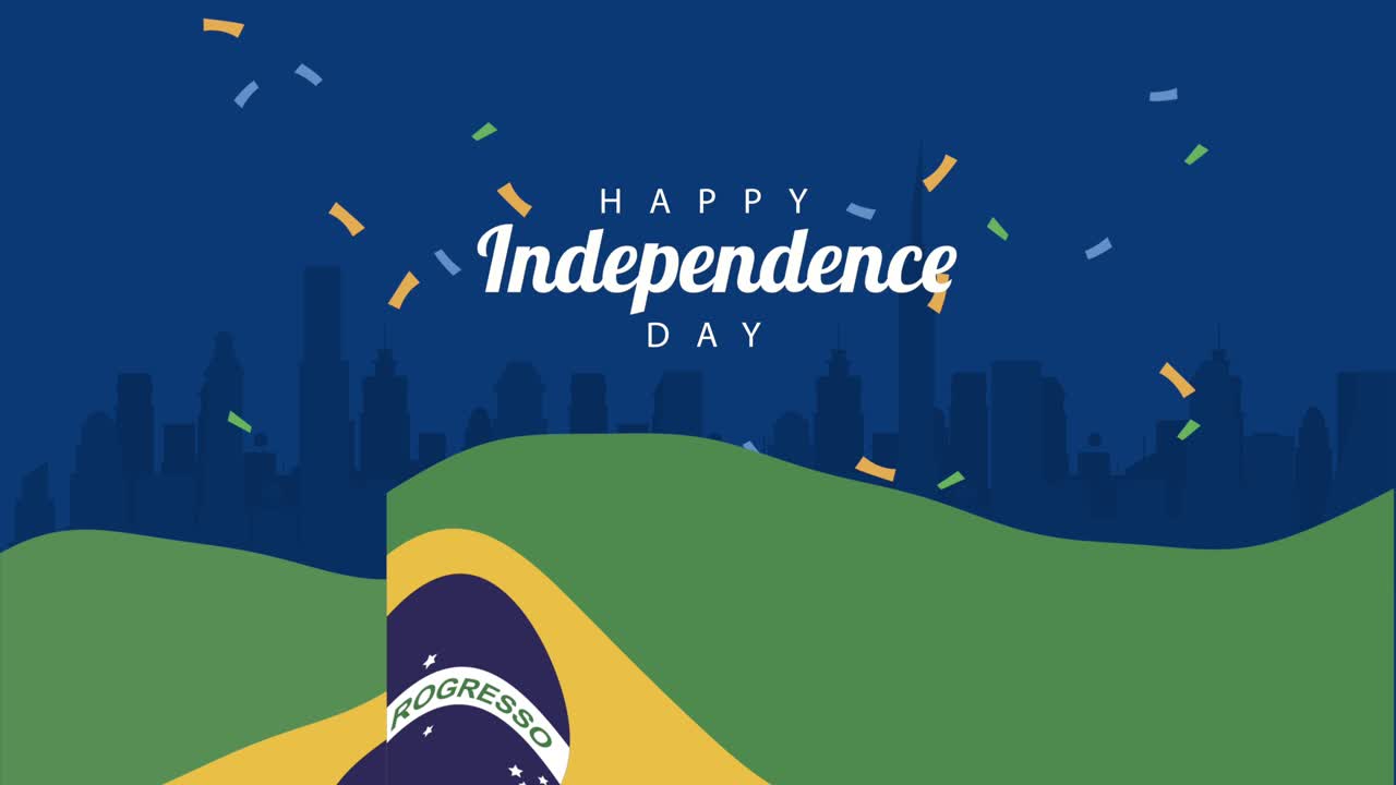 독립 브라질 글자, 발 흔들기, 콘페티