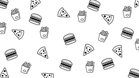 el fondo del icono de comida chatarra animado mínimo.