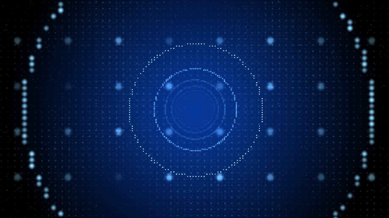 4k flying into digital tunnel flickering particles dots or digits of binary code technology loop