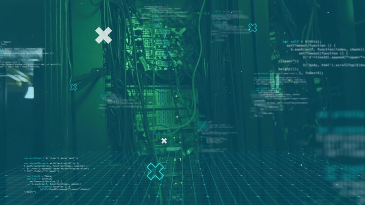 Animation of digital data processing over computer servers