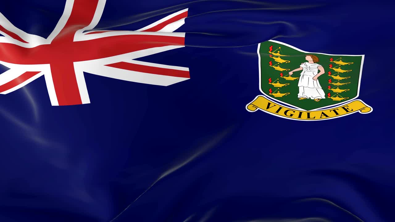 배경으로 루프 발을 흔들고 있는 버진 아일랜드 영국