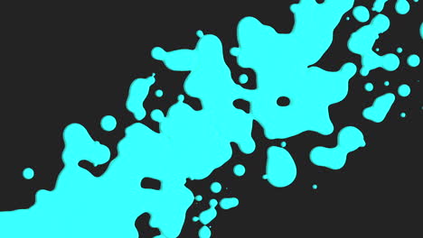 blue liquid and splashes spots on black gradient