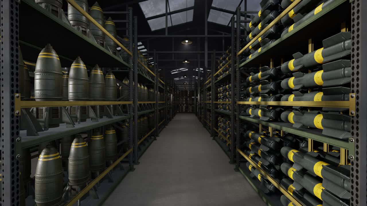 Militært lager for bomber og ammunition