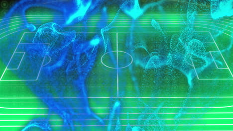 digital particles and lines animation over soccer field