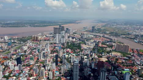 aerial view of phnom penh, cambodia