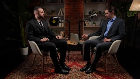 podcast interview of two businessmen